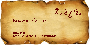 Kedves Áron névjegykártya