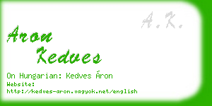 aron kedves business card