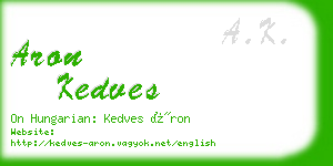 aron kedves business card